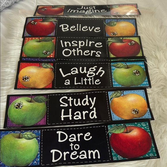 Classroom Inspirational Wall Signs set of 12 teacher created resources 18” long - Picture 1 of 5
